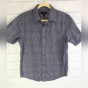 Banana Republic Navy Soft Wash Cotton Short Sleeved Button Down Shirt